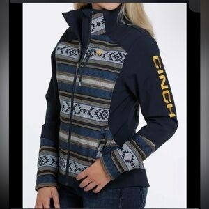 ▶️ Cinch ◀️ Soft Shell Navy Aztec Jacket XS